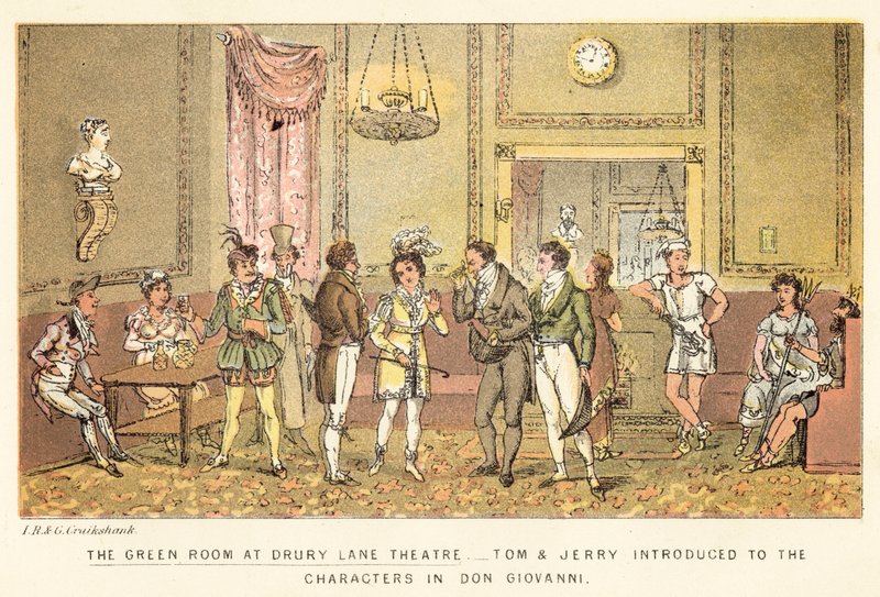 The Green Room på Drury Lane Theatre af Isaac, Robert and George Cruikshank
