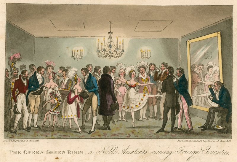 Operaens grønne værelse, eller Noble Amatører, der ser på udenlandske kuriositeter af Isaac, Robert and George Cruikshank