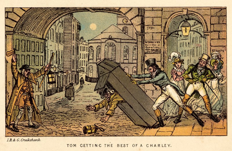 Tom får det bedste af en Charley af Isaac, Robert and George Cruikshank
