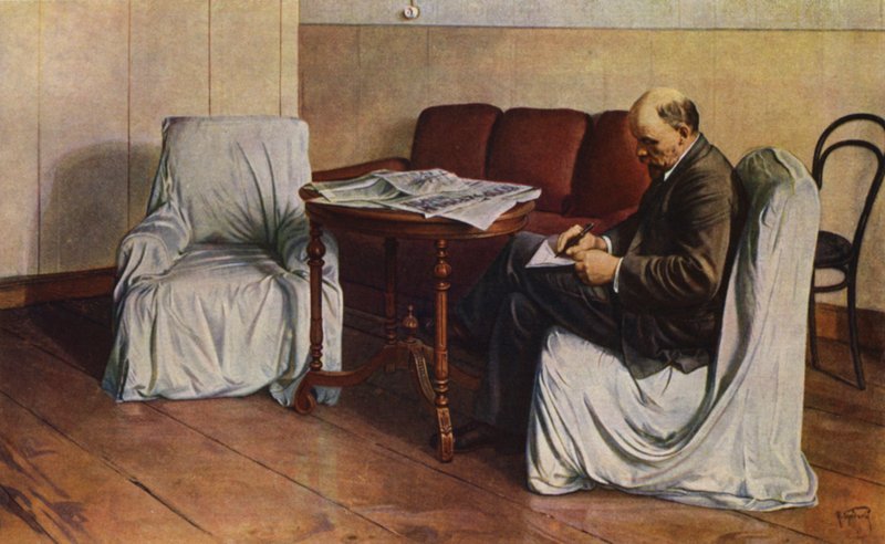 Lenin i Smolnyj (farve litho) af Isaak Israilevich (after) Brodsky