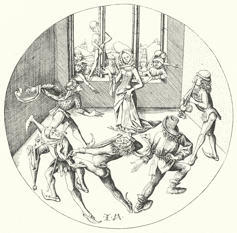 Dansen om ringen (gravering) af Israhel van the Elder Meckenem