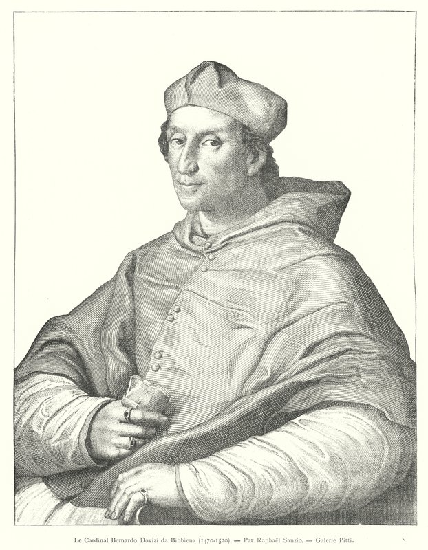 Kardinal Bernardo Dovizi da Bibbiena, 1470-1520, Par Raphael Sanzio, Galerie Pitti af Italian School