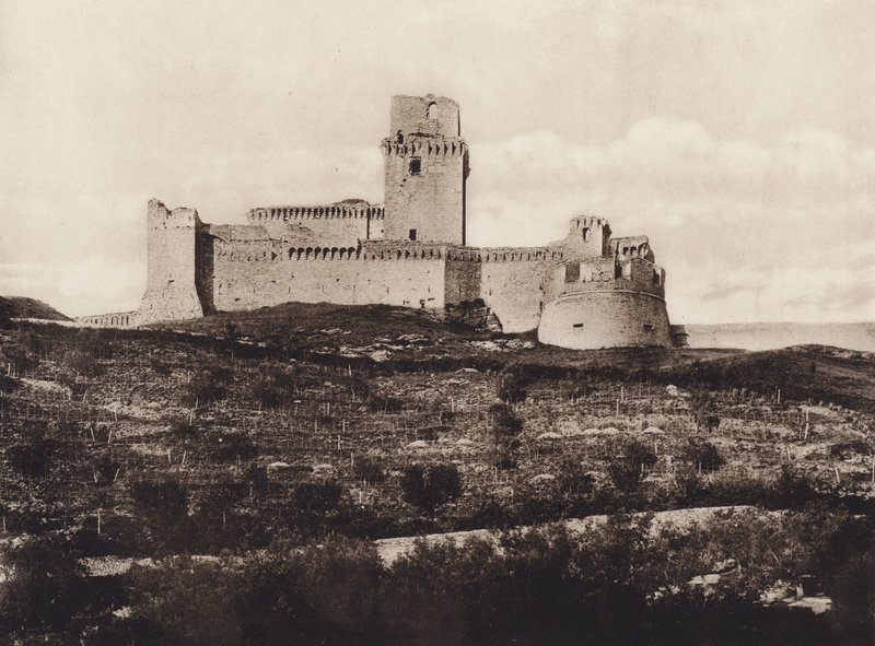 Assisi: La Rocca, 1300-tallet (s/h-foto) af Italian Photographer
