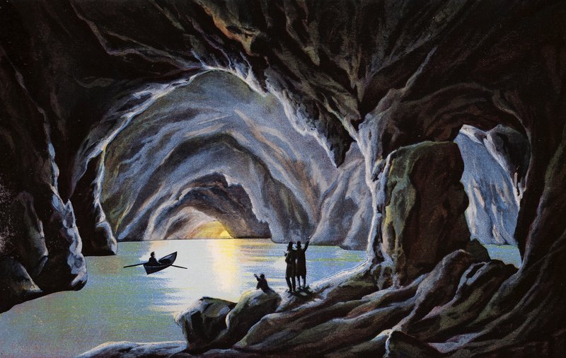 Capri, Blå Grotte (farvefoto) af Italian Photographer