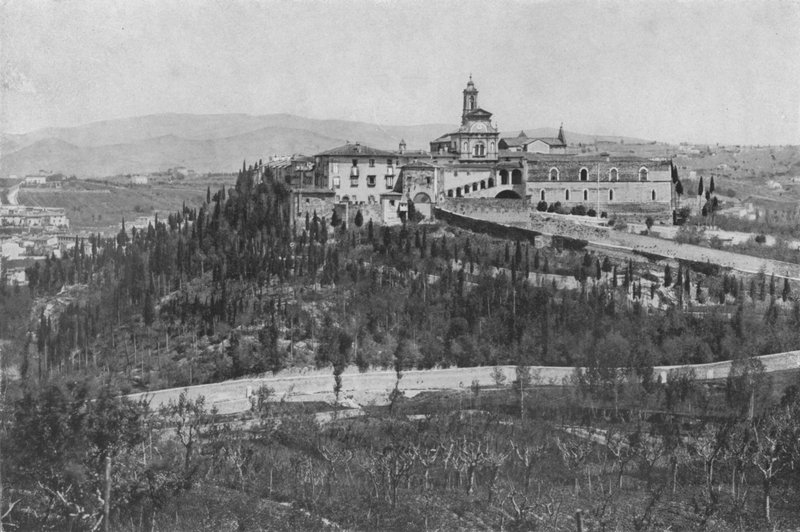 Firenze, omgivelser, Panorama af Certosa-klosteret (s/h-billede) af Italian Photographer