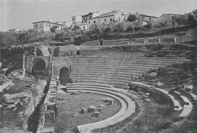 Firenze, Fiesole, rester af det romerske teater (s/h foto) af Italian Photographer