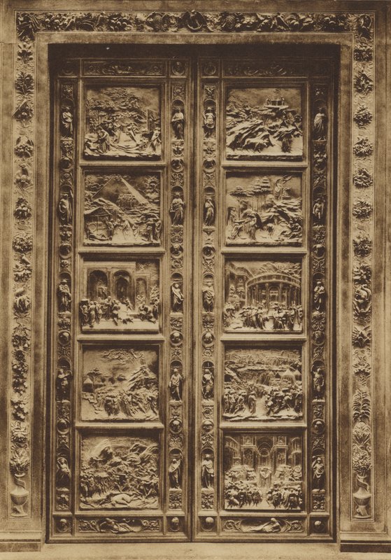 Firenze / Firenze: Baptistery, The Main Door, Lorenzo Ghiberti (s/h foto) af Italian Photographer
