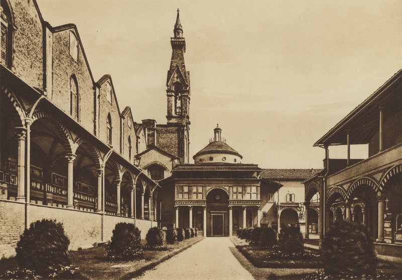 Firenze / Firenze: Church of S Croce, Cloister (s/h foto) af Italian Photographer