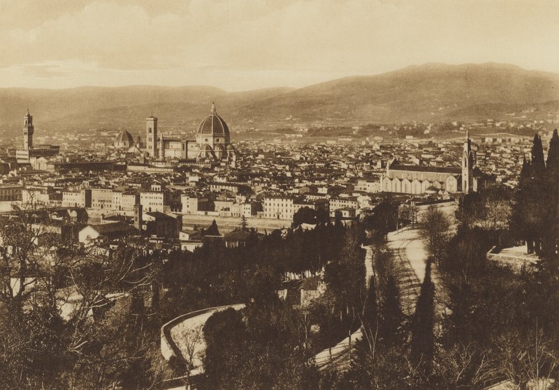 Firenze / Firenze: Panorama af Firenze set fra S Miniato al Monte (s/h foto) af Italian Photographer