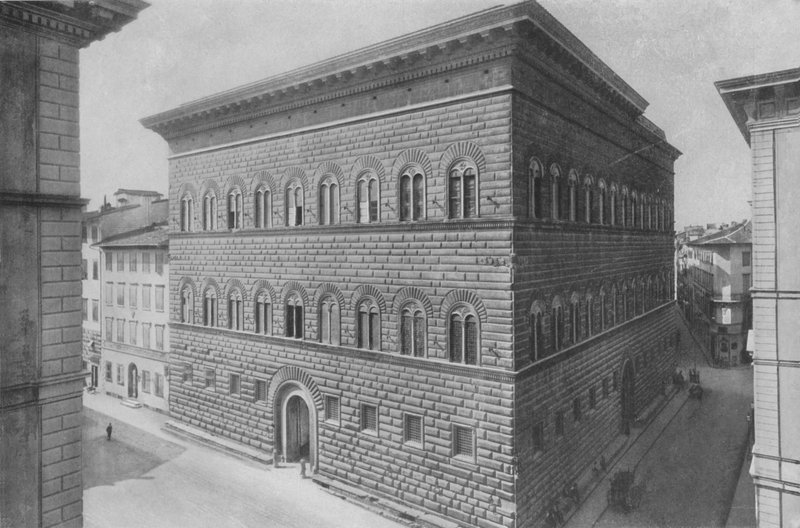 Firenze, Palazzo Strozzi (s/h-billede) af Italian Photographer