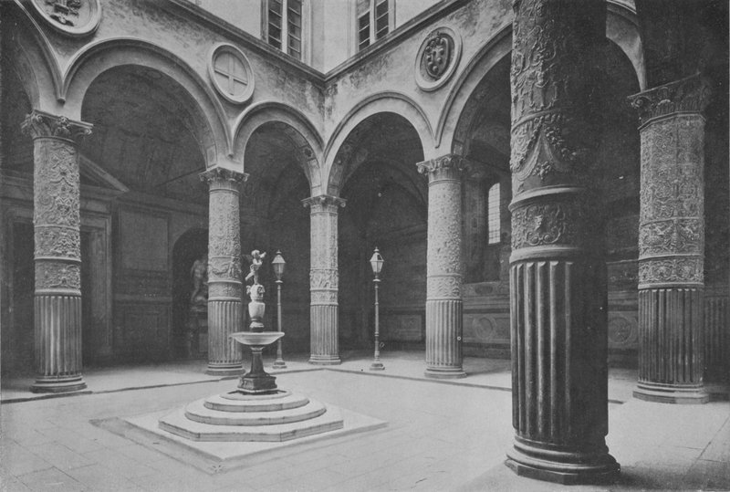Firenze, Palazzo Vecchio, The Cortil (s/h-billede) af Italian Photographer