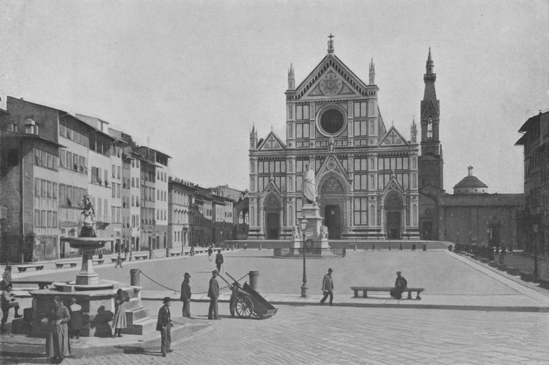 Firenze, Piazza S Croce (s/h foto) af Italian Photographer