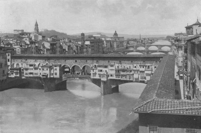 Firenze, udsigt over de tre broer (s/h foto) af Italian Photographer