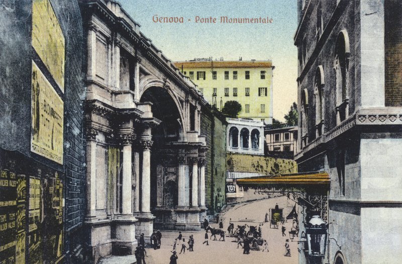 Genova, Monumental Bridge (farvefoto) af Italian Photographer