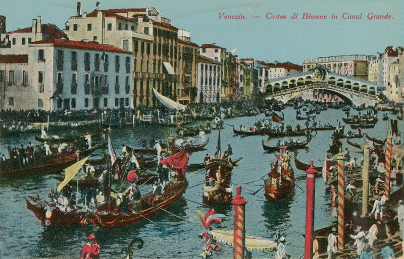 Canal Grande, Venedig. Postkort sendt i 1913. af Italian Photographer