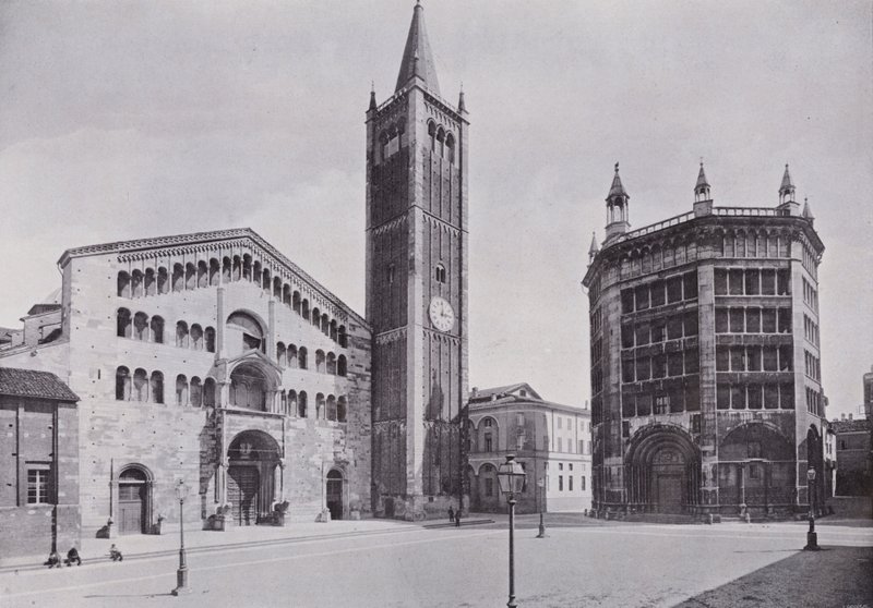 Italien: Parma, katedral og dåbskapel (s/h foto) af Italian Photographer