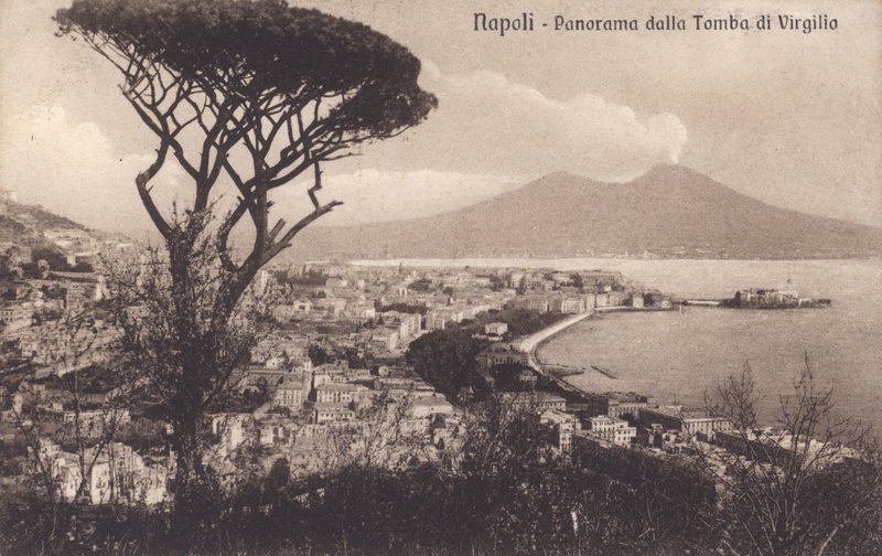 Napoli - Napoli, Panorama fra Vergils grav (s/h foto) af Italian Photographer