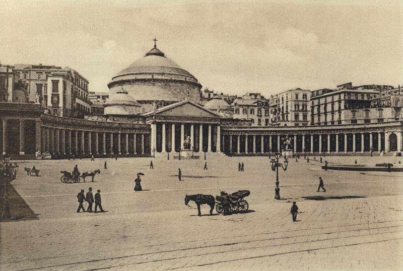Napoli: S. Francesco Di Paola-kirken (s/h-billede) af Italian Photographer