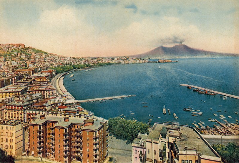 Napoli / Napoli: Panorama og Vesuv (foto i farver) af Italian Photographer