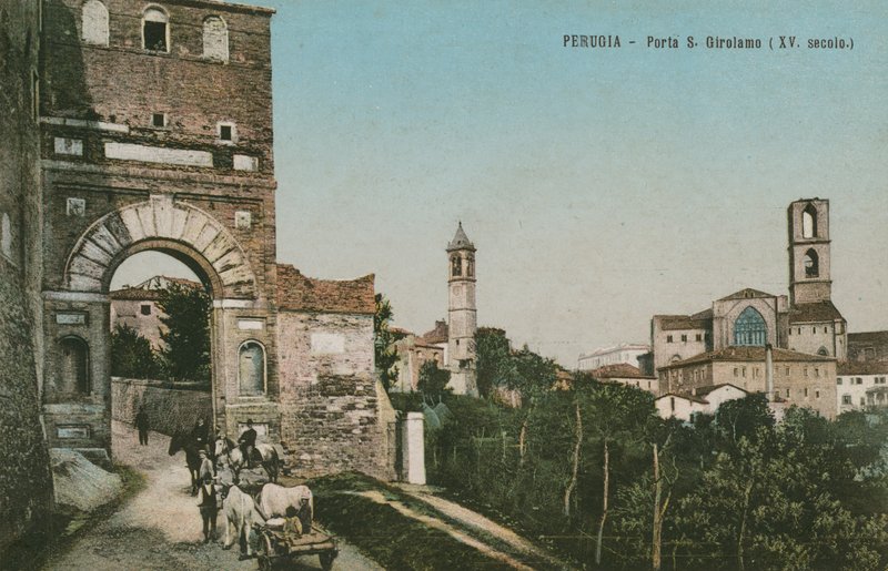 Perugia, Porta S Girolamo, 1400-tallet af Italian Photographer