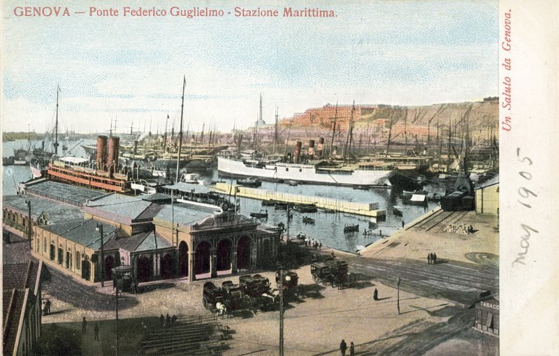 Ponte Federico Guglielmo og færgeterminal, Genova af Italian Photographer