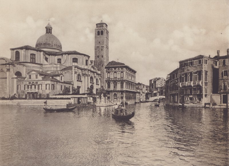 Rio Cannareggio og Palazzo Labia (s/h-billede) af Italian Photographer