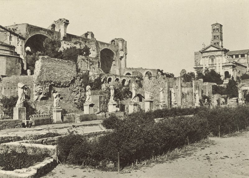 Forum Romanum, Konstantinbasilikaen, Romulus-templet og Vestaljomfruernes Hus af Italian Photographer