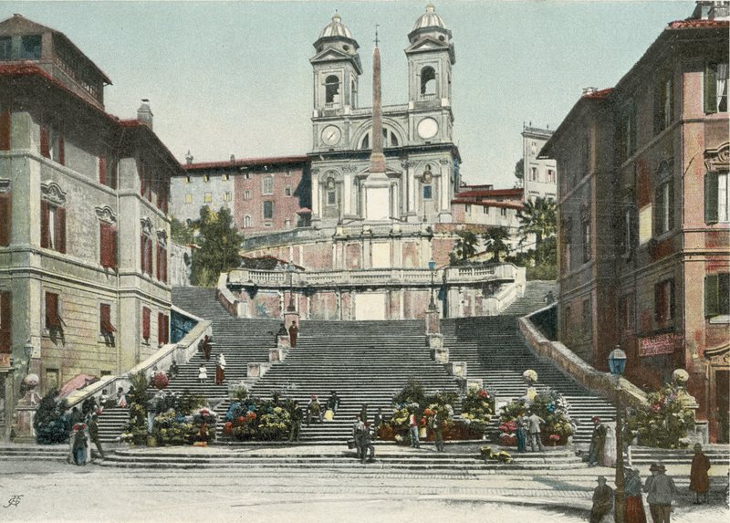 Rom, Den Spanske Trappe (farvefoto) af Italian Photographer