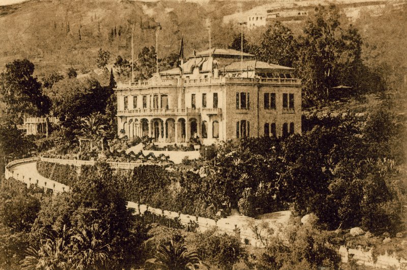 Sanremo, Devachan Castle, sæde for fredskonferencen i april 1920 (s/h foto) af Italian Photographer