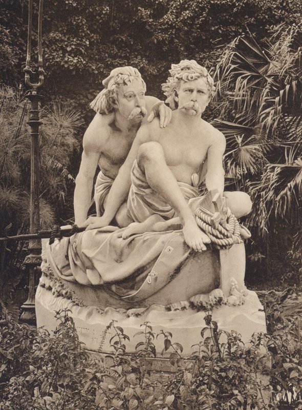 Sicilien / Sicilien: Villa Giulia og Canaris-gruppen, Civiletti-skulptur (s/h-foto) af Italian Photographer