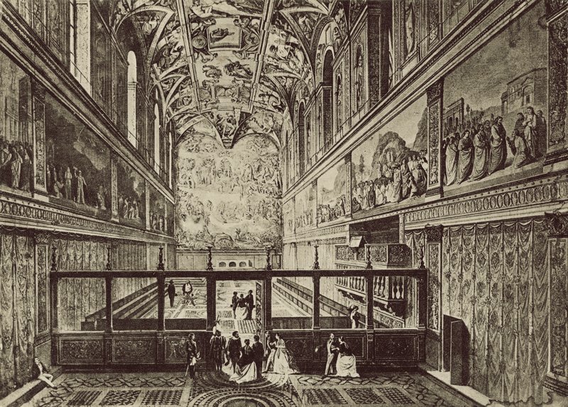 Det sixtinske kapel bygget i det XV århundrede af J de Dolci af Italian Photographer