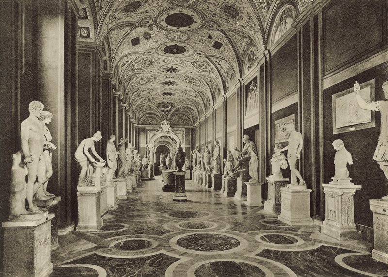 Vatikanmuseet, det indre af Statue Hall af Italian Photographer