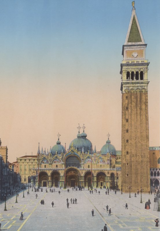 Venedig, San Marco-kirken og Campanile (farvet foto) af Italian Photographer