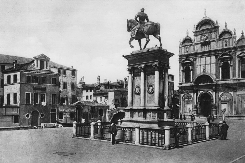 Venedig, Colleoni-monumentet (s/h-foto) af Italian Photographer