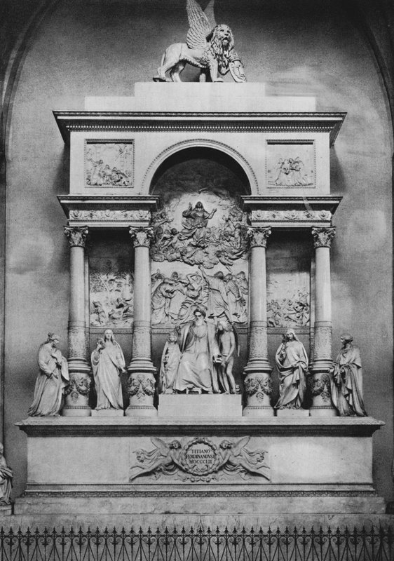 Venedig, monument til Tiziano Vecellio (s/h foto) af Italian Photographer