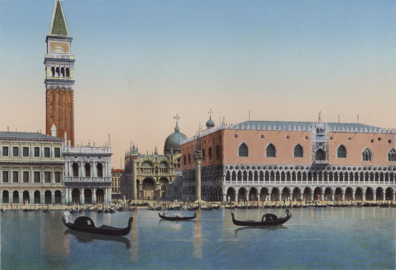Venedig, Piazzetta San Marco og Dogepaladset fra lagunen af Italian Photographer