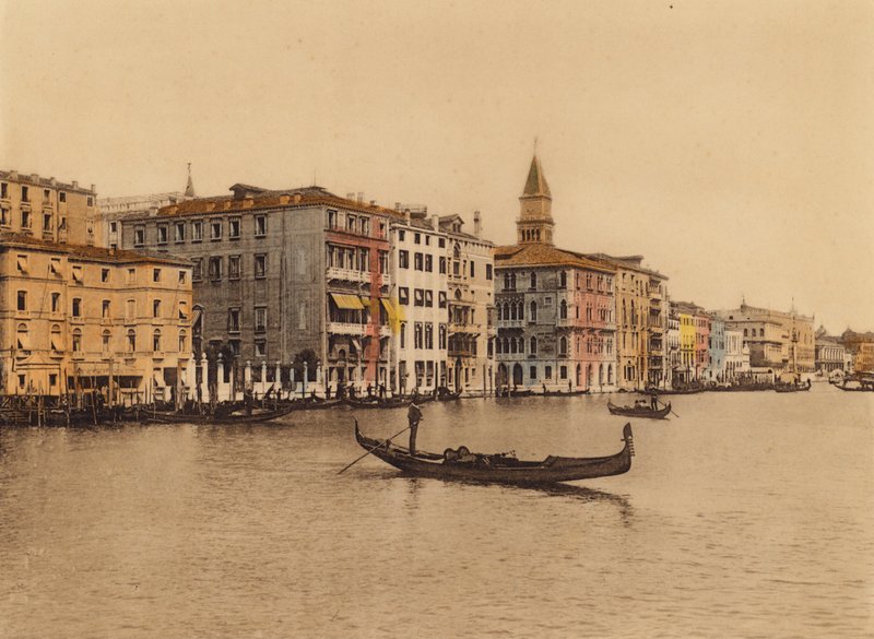 Venezia / Venedig: Canal Grande, Alberghi (foto i farver) af Italian Photographer