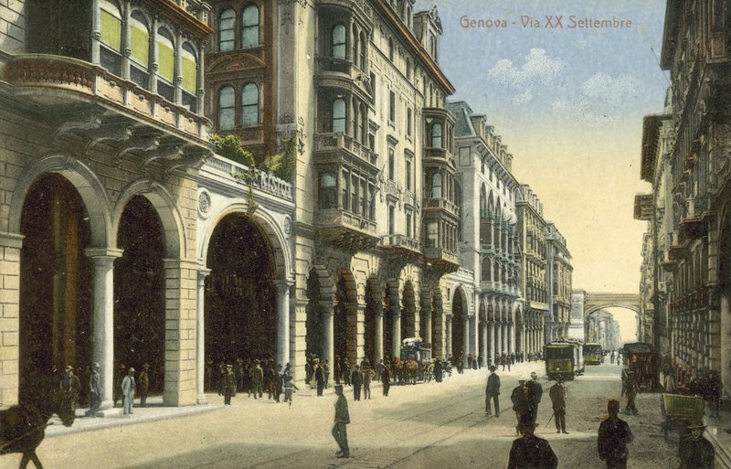 Via XX Settembre, Genova (farvefoto) af Italian Photographer