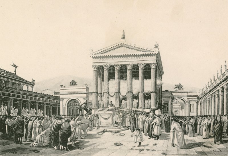 A Sacrifice to Jove in the Civil Forum (dybtryk) af Italian School