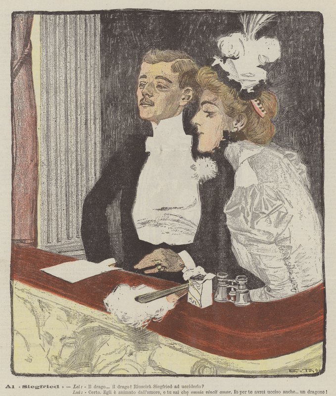 Al Siegfried (farve litho) af Italian School