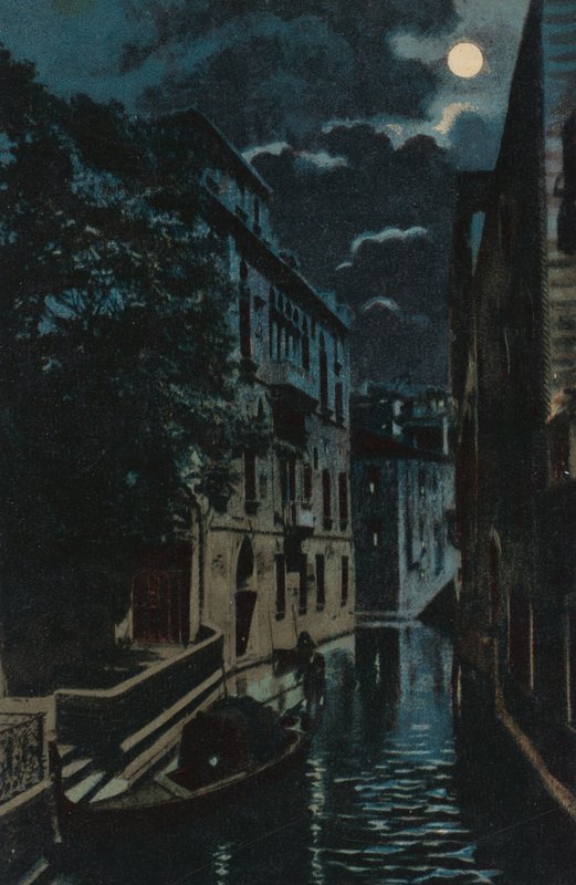 Bagerste kanal, Venedig (farvelitografi) af Italian School