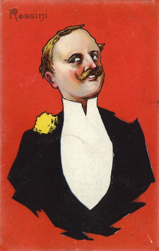 Karikatur af Gioachino Rossini af Italian School