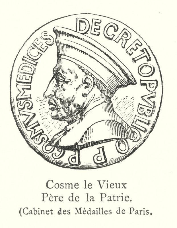 Cosimo den Ældre, Fædrelandets Fader, Paris Medaljeskab (gravering) af Italian School