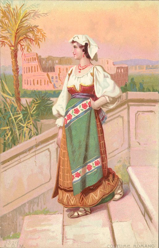 Romersk kostume (chromolitho) af Italian School