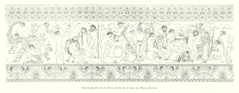 Udvikling af Friesland omkring Kircher-museets cistus (gravering) af Italian School