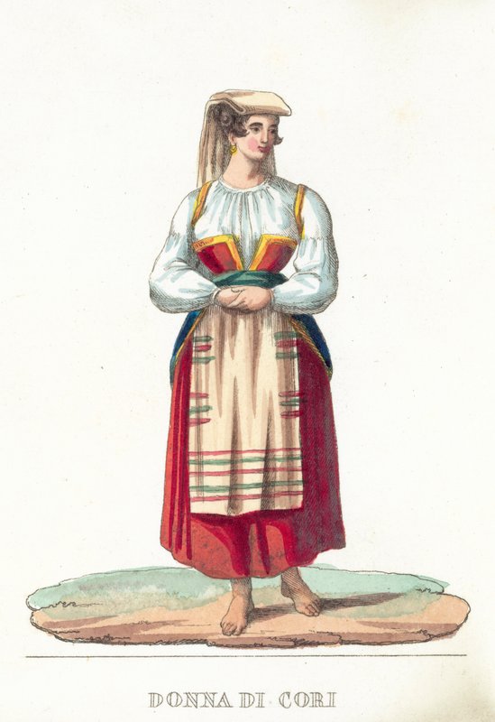 Donna Di Cori (farvet gravering) af Italian School