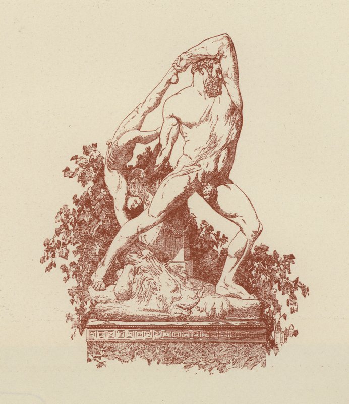 Herkules og Lica af Canova (litografi) af Italian School