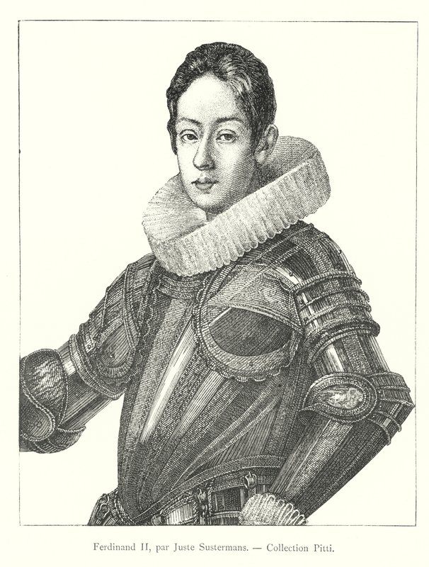 Ferdinand II, af Juste Sustermans, Pitti Collection (gravering) af Italian School