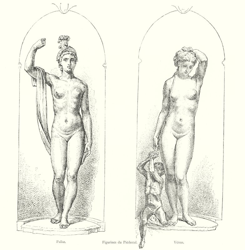 Figurer du Piedestal, Pallas, Venus (gravering) af Italian School