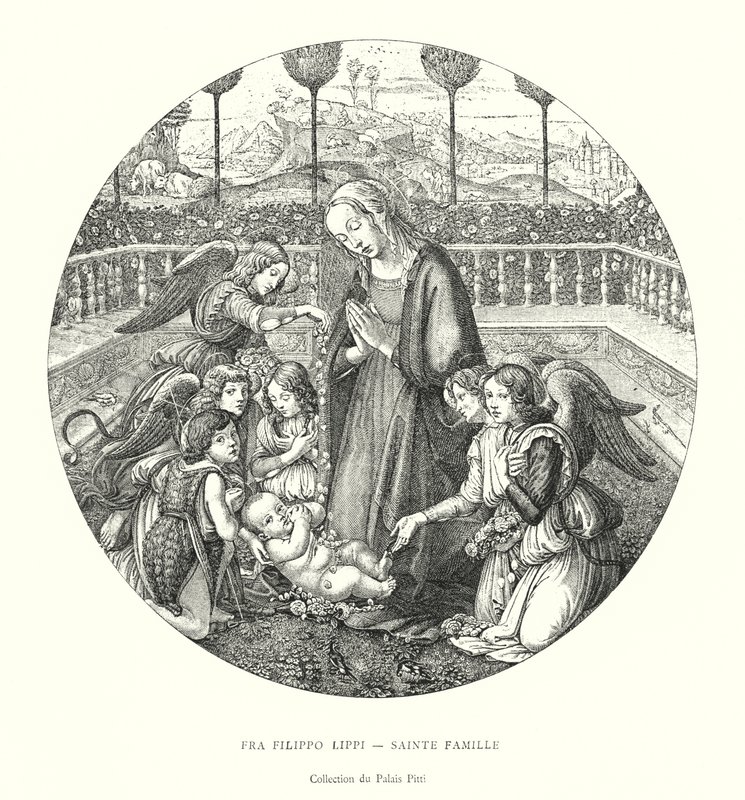Fra Filippo Lippi, Hellig Familie, Pitti Palace Collection (gravering) af Italian School